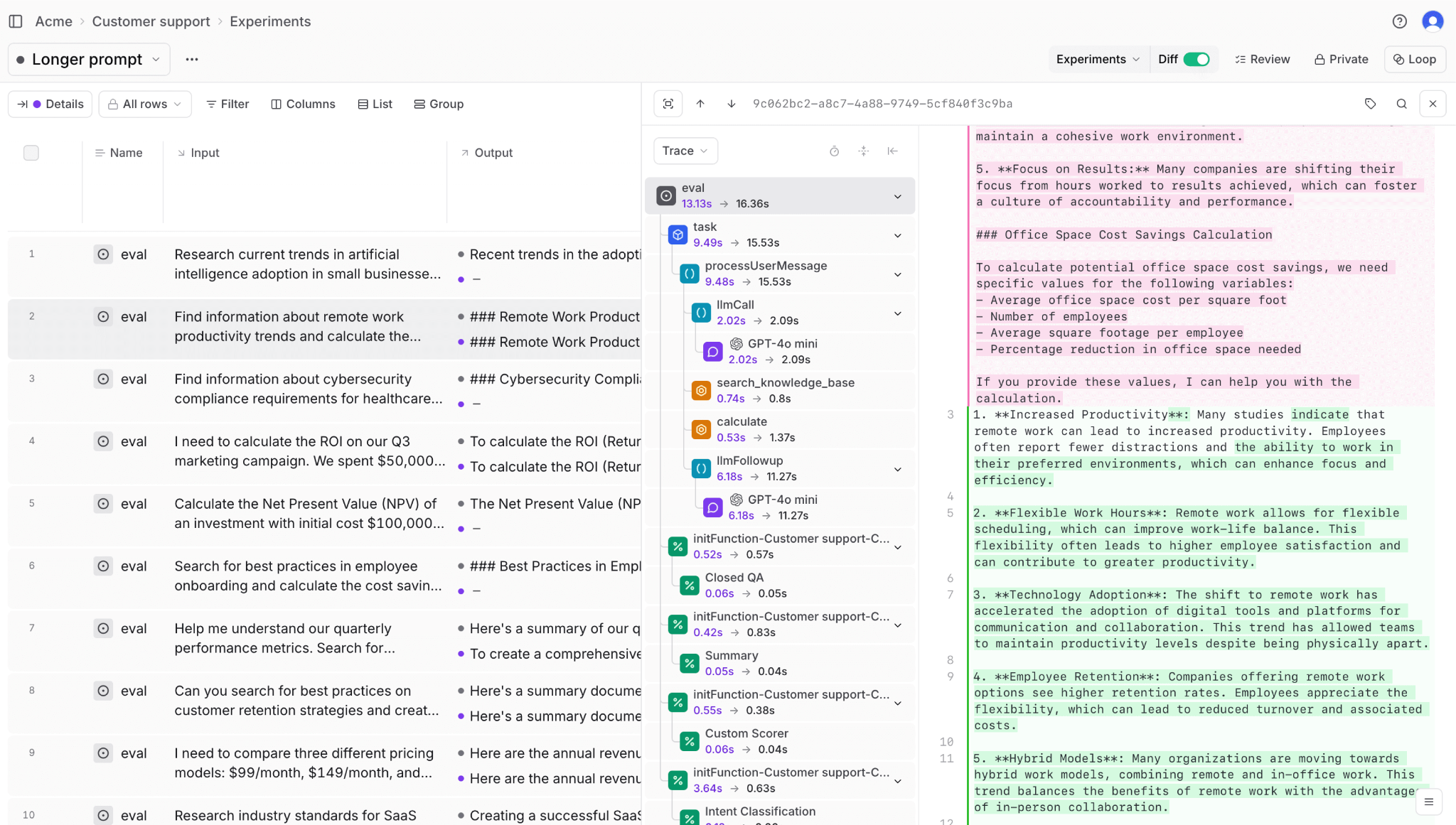 Braintrust Loop analyzing agent traces